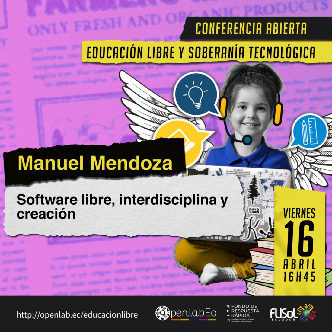 Cartel de Conferencia abierta: Educación libre y soberanía tecnológica
